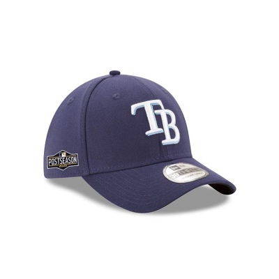 Blue Tampa Bay Rays Hat - New Era MLB Postseason Side Patch 39THIRTY Stretch Fit Caps USA4756239